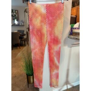 Cherry Mellow Women's Net Leggings Ombre Tie Dye Size Large